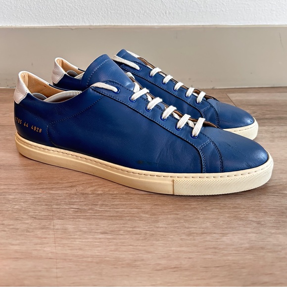 Common Projects Other - Common Projects Original Achilles Lowtop Leather Sneakers Sz 44 Blue - Preowned